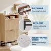 reestanding Shoe Cabinet w/ 2 Flip Drawers & Open Shelf, Fluted Shoe Organizer with Metal Legs, Narrow Entryway Shoe Rack for Hallway, Foyer - 4 of 4