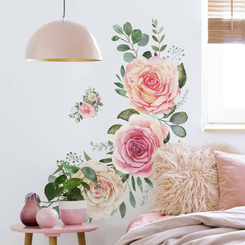 Roses Peel and Stick Giant Wall Decal Pink - RoomMates, 6 of 9