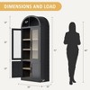 Arched Bookcase with Doors, 6-Tier Modern Farmhouse Wooden Storage Cabinet with Glass Doors, Living Room Kitchen Office Tall Bookshelf - 2 of 4