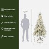 LuxenHome 7.5Ft Pre-Lit Flocked Sweeping Branches Artificial Christmas Tree with Metal Stand Green - 4 of 4