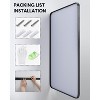 Matte Black Metal Framed Mirror, Stylish Rounded Corner Design, Versatile Vanity Mirror for Bathroom, Hung Horizontally or Vertically - 4 of 4
