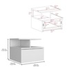 SEVOBAL Nightstands Corner Storage Modern Floating Nightstand with Drawer and Open Shelves Bedroom Storage, White, 14"*13.2"*11.6" - 3 of 4