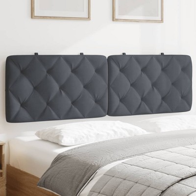 vidaXL Headboard Cushion Dark Gray 59.8" Velvet