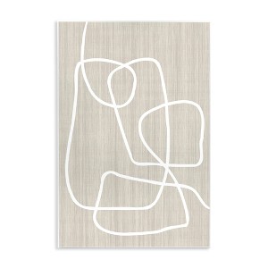 Stupell Industries Minimal White Line Beige Grain Pattern Modern Wall Plaque Art, 13" x 19" - 1 of 4