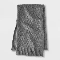 Men's Chevron Knit Scarves - Goodfellow & Co™ Heathered Gray