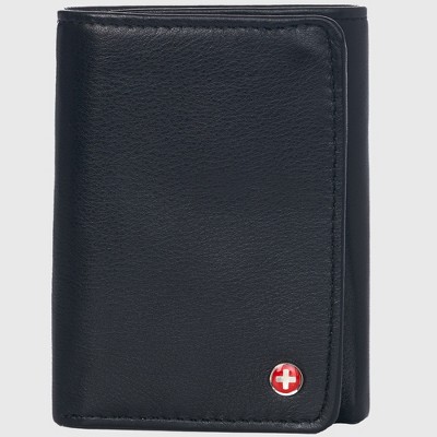Alpine Swiss RFID Mens Theo OVERSIZED Trifold Wallet Deluxe Capacity With Divided Bill Section Camden Collection Comes in a Gift Box