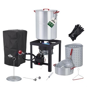 Hike Crew 14-Piece 50,000 BTU Outdoor Propane Turkey Fryer Kit with Igniter, 30qt & 10qt Pots & More - 1 of 4
