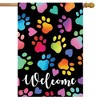 Rainbow Pawprints Welcome House Flag Dogs Cats Pet 28" x 40" Briarwood Lane - 2 of 4
