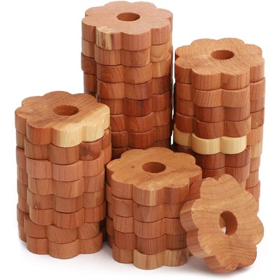 Juvale 36 Pack 100% Natural Cedar Flower Blocks for Clothes Storage, Storage Moth Repellant