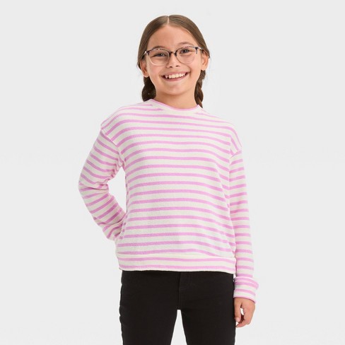Girls' French Terry Valentine's Day Floral Hearts Pullover Sweatshirt - Cat  & Jack™ Pink : Target