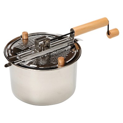 Metal Pot Campfire Popcorn Popper - Black