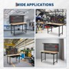 48''/60'' Garage Workbench, 2000 Lbs Capacity Heavy Duty Work Bench with Drawers, Pegboard, 20 Hooks, Thick Rubberwood Top for Warehouse - 3 of 4