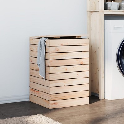 vidaXL Laundry Basket 17.3 in.x17.3 in.x26 in. Solid Wood Pine