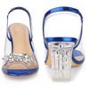 Perphy Women's Clear Slingback Rhinestone Peep Toe Block Sandal Heels - 3 of 3