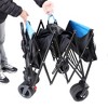 SKRAN Wagon Cart Outdoor,Foldable Wagon Cart,Capacity Heavy-Duty Steel Mesh Utility Cart,with Removable Sides,for Beach,Shopping - 4 of 4