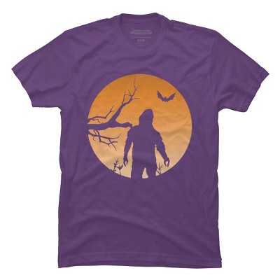 Men's Design By Humans Yeti Halloween Harvest Moon By LivedInTees T-Shirt