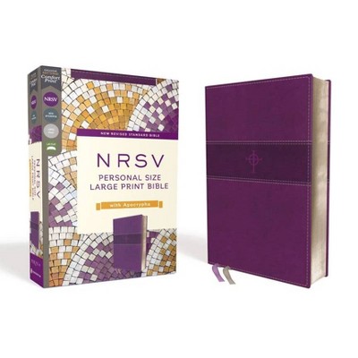 Nrsv, Personal Size Large Print Bible with Apocrypha, Leathersoft, Purple, Comfort Print - by  Zondervan (Leather Bound)