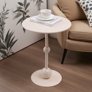 15.7" Metal Round Vintage End Coffee Table - 1 of 4