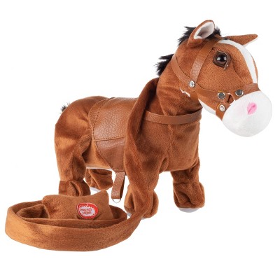 Toy Time Kids' Animated Singing, Dancing, and Walking Plush Battery-Operated Toy Pony With Leash
