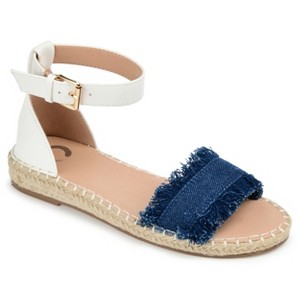 Journee Collection Womens Tristeen Espadrille Sliver Wedge Sandals - 1 of 4