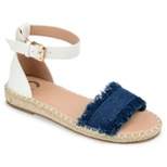 Journee Collection Womens Tristeen Tru Comfort Foam Espadrille Sliver Wedge Sandals