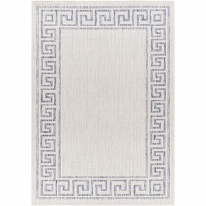Hauteloom Alen Cream & Blue Indoor & Outdoor Rug - 1 of 4