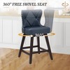 Arceso 26" Counter Height Swivel Bar Stools with Back, Faux Leather Upholstered Seat, Solid Wood Legs, Beige – Set for Kitchen Island or Home Bar - 2 of 4