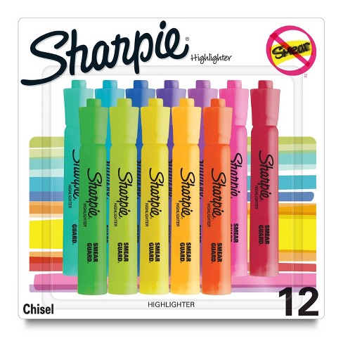 Sharpie S Note Highlighters Chisel Tip Assorted Ink White Barrel