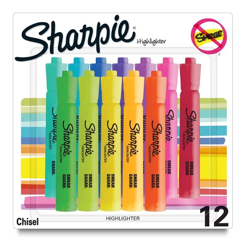 Sharpie 12pk Highlighters Tank Chisel Tip Assorted Colors : Target