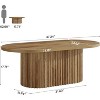 Lantine Oval Coffee Table, 47.2" Farmhouse Wood Center Table with Fluted Design for Living Room, Office, Apartment - 3 of 4