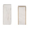 Sagebrook Home Set of 2 Marble Bookends - Contemporary White and Gold Slanted Decorative Bookends - Book Display Home Office - 4 of 4