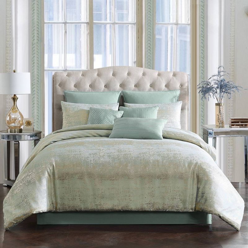 Vesta Comforter Bedding Set Light Aqua Blue - Riverbrook Home , 1 of 11