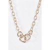 Slickblue Women's Necklace, Gold Link Chain with Interlocked Heart Charms, Convertible to Bracelet or Anklet, 19" - 3 of 3