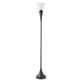 Hampton & Thyme Torchiere Floor Lamp with Glass Shade 