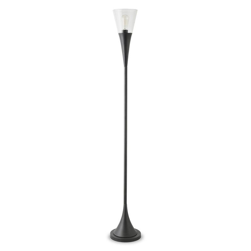 Hampton & Thyme Torchiere Floor Lamp with Glass Shade , 1 of 10