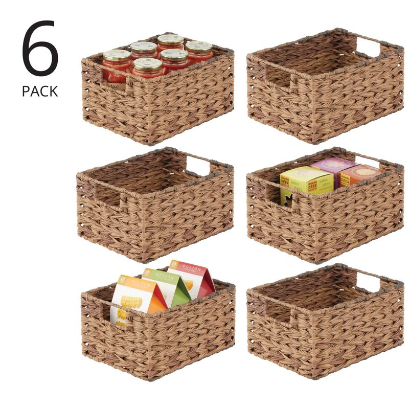 mDesign Woven Farmhouse Pantry Food Storage Bin Basket Box, 2 of 10