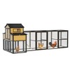 ORRD 150" Large Chicken Coop for 4-6 Chickens, Outdoor Wooden Hen House with Run, Nesting Boxes & Pull-Out Tray, Predator-Proof Black Coop - 3 of 4