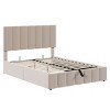Upholstered Platform Bed with Hydraulic Storage, Modern Frame Bed with Linen Headboard for Bedroom-Baofuwish - 3 of 4