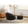NicBex Teddy Fabric Bean Bag Chair with Ottoman and Memory Foam,Giant Lazy Sofa Chair with Armrest,Modern Lounge Chair for Living Room,Dark Gray - 2 of 4