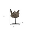 HomeRoots 17" Brown Resin Rhinoceros Tabletop Sculpture - 3 of 4