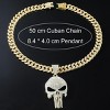 Men's Iced Out Skull Necklace - Chunky Cuban Chain with Rhinestone Pendant, Hip Hop Gothic Jewelry - 4 of 4