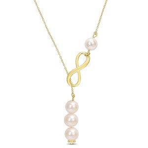 EVERLY JEWELRY | 18K Gold Plated Sterling Silver Cultured Freshwater Pearl Necklace With Chain - 1 of 4