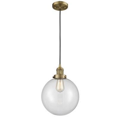 Beacon - 1 Light Cord Hung Mini Pendant In Industrial Style-13 Inches Tall and 10 Inches Wide