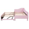 MAYEERTY Twin Size L-Shaped Upholstered Daybed, Pop Up Trundle, Bedroom, Beige - 4 of 4