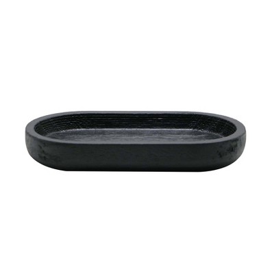 Black Oval Wooden Vanity Tray for Kitchen and Bathroom