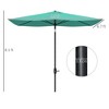 Aghana Digitals 6.5'x10' Coffee Patio Umbrella with Crank Lift, Push-Button Tilt - UV50+ - 4 of 4