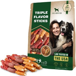 Beloved Pets Dog Treats, Triple Flavor Rawhide Chews with Duck and Chicken 10.6 Oz - 1 Pack - 1 of 4