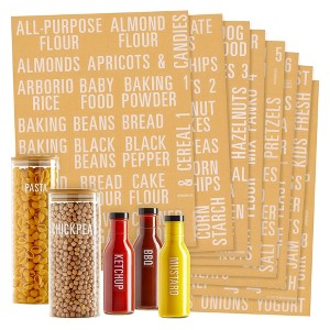 Talented Kitchen 224 Pack White All Caps Kitchen Pantry Names & Fridge Label Stickers for Food Storage Container, Canister & Jar - 1 of 4