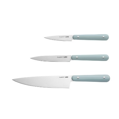 BergHOFF 3Pc Soft Grip Kitchen Knife Set, PP Handle, Stainless Steel Sharp  Blade