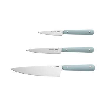 4pk Stainless Steel Laguiole Faux Marble Steak Knives Blue - French Home